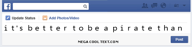cursive elegant font on Facebook