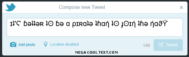 cursive font generator on Twitter