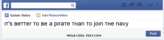 text font generator on Facebook
